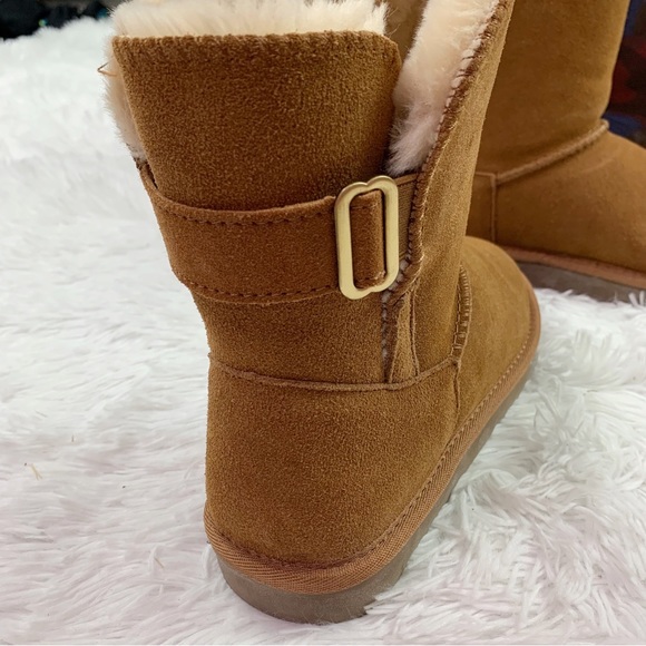 Style & ConTeenyy Winter suede Booties in chestnut suede upper faux fur lining - Picture 7 of 8